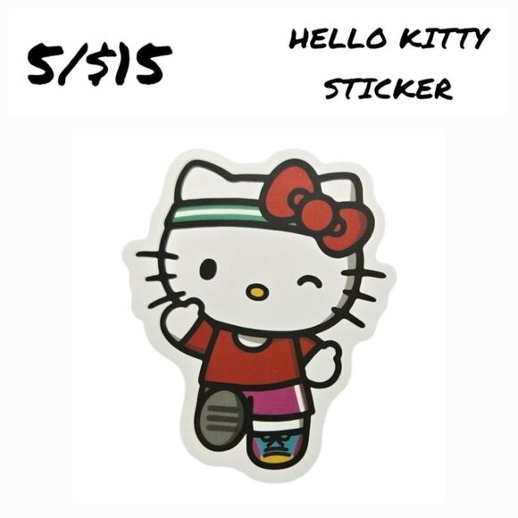 Hello Kitty Sticker Jogging Workout Fitness Self-Adhesive Laptop Luggage Locker - Picture 1 of 5